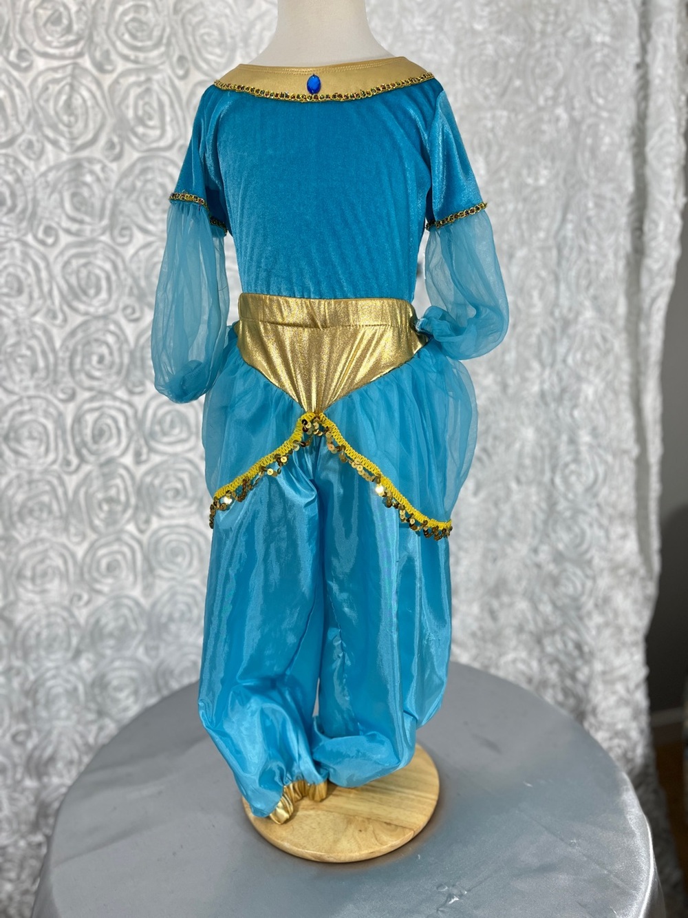 Princess Jazmine Blue and Gold Genie Costume for Kids Dress-Up